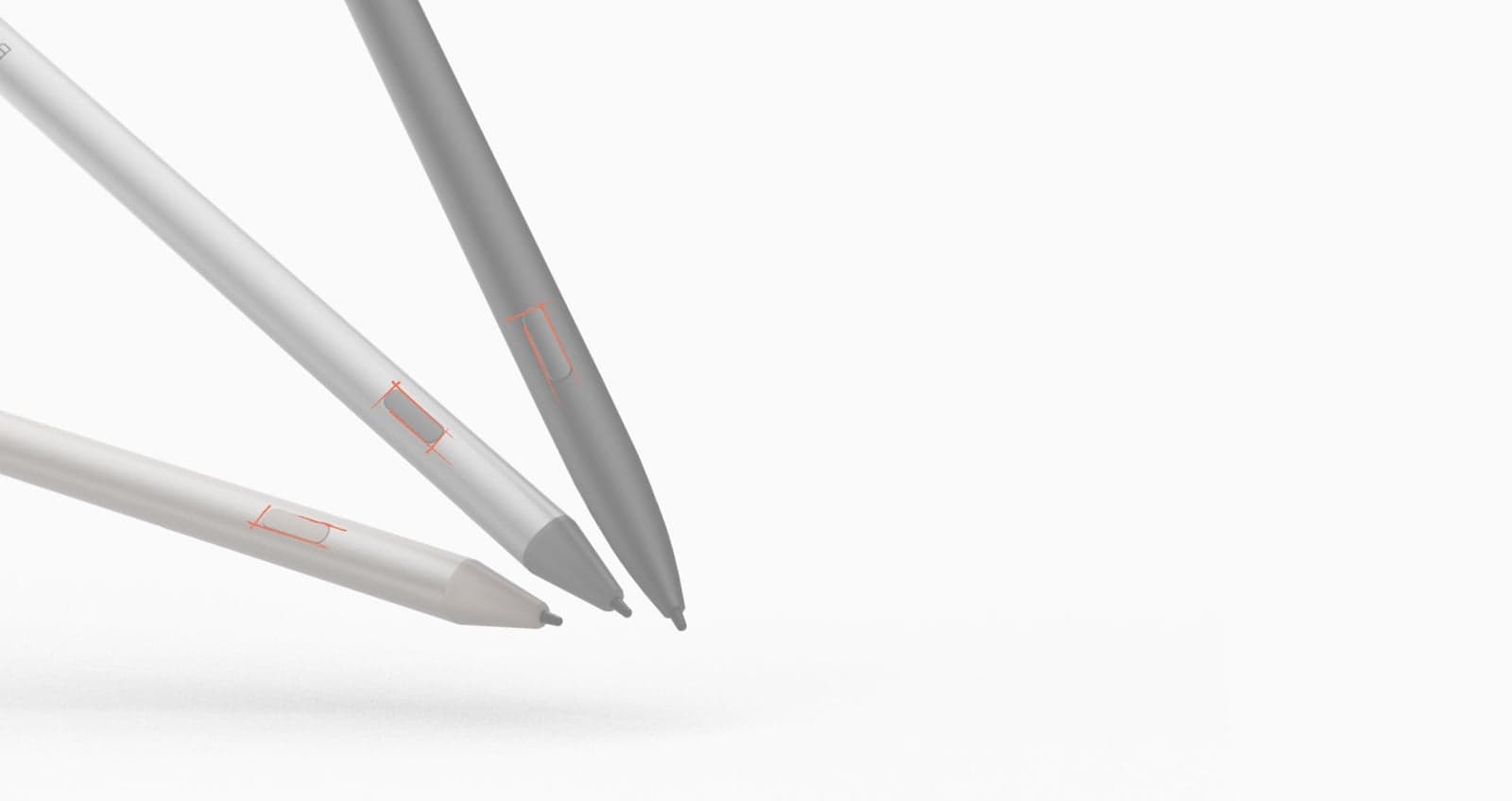 Two BOOX active styluses, showing the side button that can now be assigned to the Marker, Eraser or Lasso